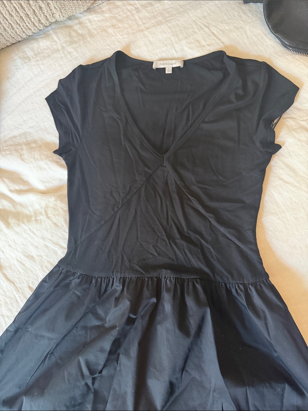 Favorite Daughter Black V-Neck Cap Sleeve Tunic